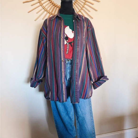 Alexander Julian Vibrant Striped Button Down Shirt - Picture 2 of 7